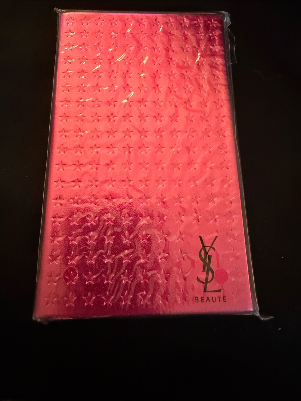 YSL Beauté Fuscia Star-Embossed Metallic Notebook mini